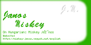 janos miskey business card